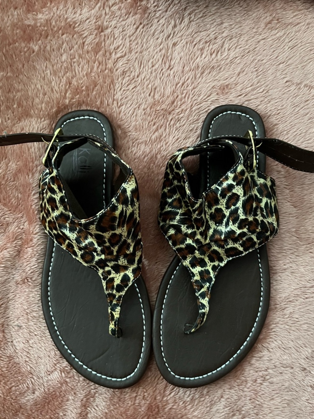 Women's Leopard Print Sandals - Brown/Black